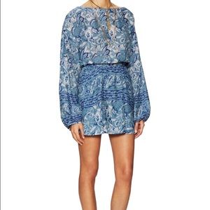 Free People Silver Sun Blouson Minidress