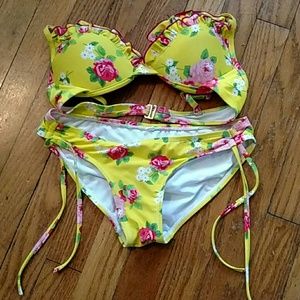 Yellow floral bikini