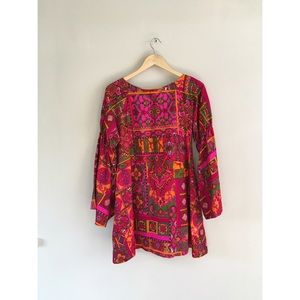 1960's gypsy Woodstock festival trumpet mini dress 1960's gypsy Woodstock festival trumpet mini dress