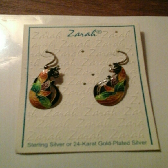 Zarah Sterling Silver & Enamel Art Earrings