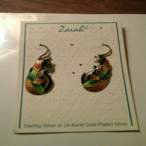 Zarah Sterling Silver & Enamel Art Earrings