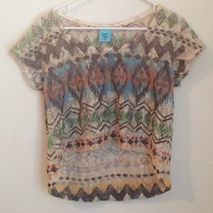 H.I.P. Crochet style print crop top