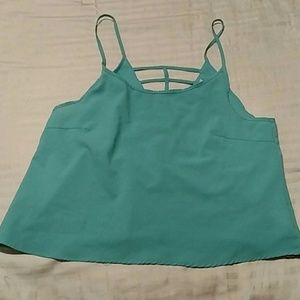 Aquamarine caged back crop top