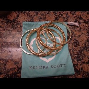 Kendra Scott mixed Lucca Bangle Bracelets in gold