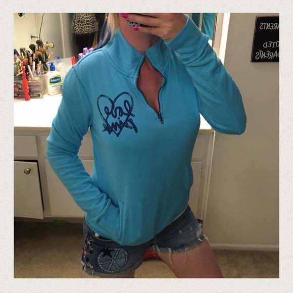 PINK Victoria's Secret Sweaters - Great cond VS PINK half zip sweatshirt