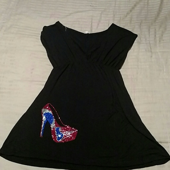 Custom made Texans high heel bedazzled dress