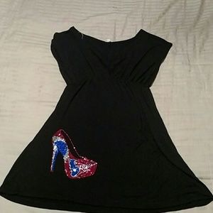 Custom made Texans high heel bedazzled dress