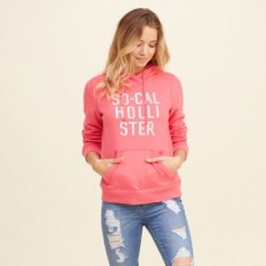 Shine logo hoodie from Hollister in pink