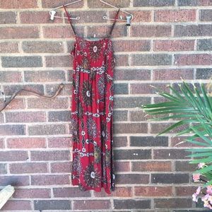 Red Paisley Flower Dress