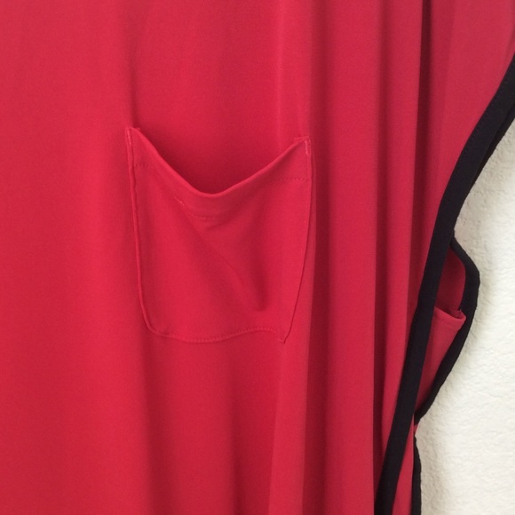 Red Chico's blouse with black trim detailing - Picture 3 of 3