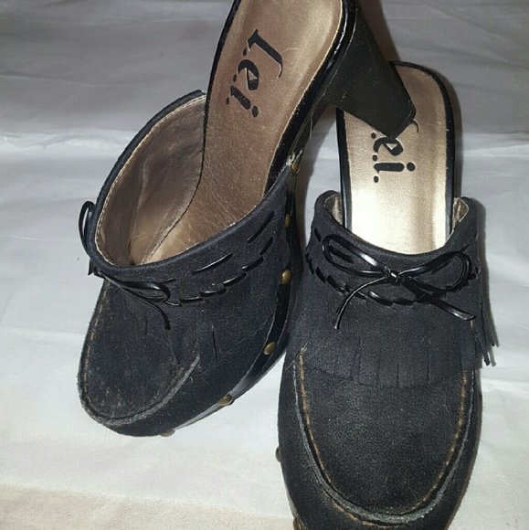 L.e.i. Black Loafer Mule Pumps sz. 7