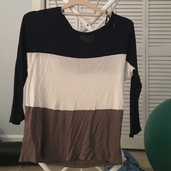 1/4 sleeve Forever 21 color block shirt