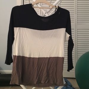 1/4 sleeve Forever 21 color block shirt