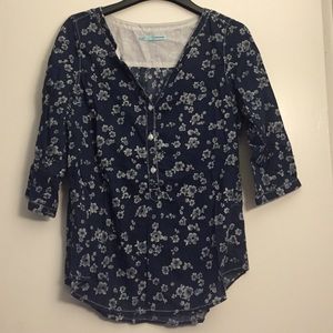 Floral blue shirt