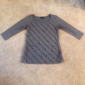 AB studio grey ruffle shirt