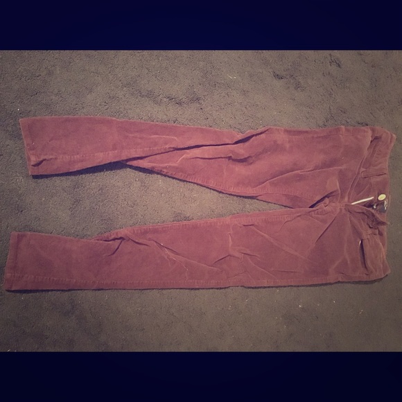 Maroon corduroy skinnies