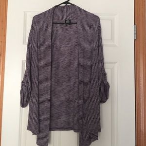 Bobeau, Cardigan, purple and grey striped