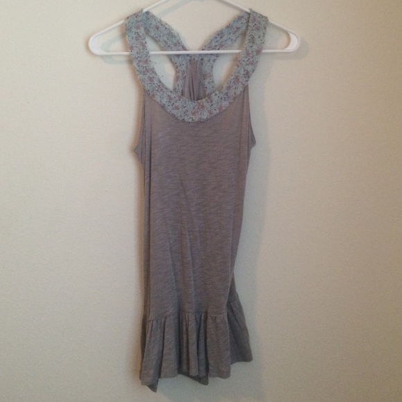 Grey with multi flower detail racerback tank