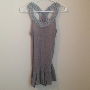 Grey with multi flower detail racerback tank