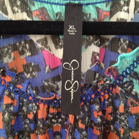 Last Chance❗️Jessica Simpson Sheer Printed Top - Picture 4 of 4