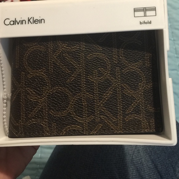 Brown Calvin Klein logo wallet