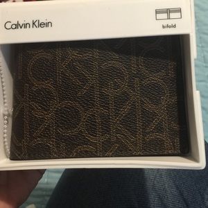 Brown Calvin Klein logo wallet