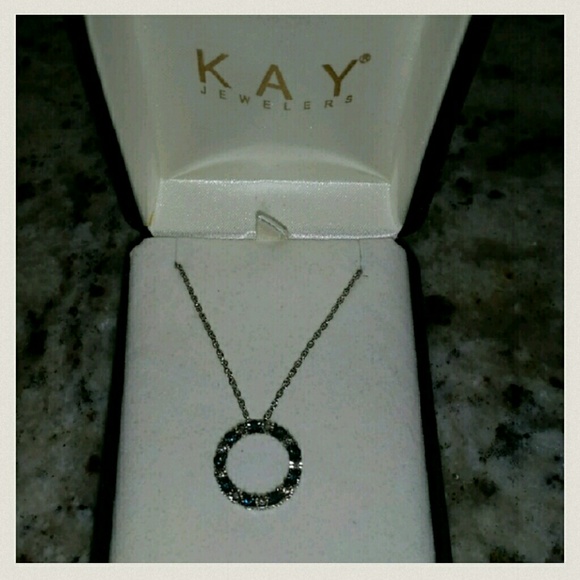 Kay Jewelers Diamond and Emerald Pendant Necklace