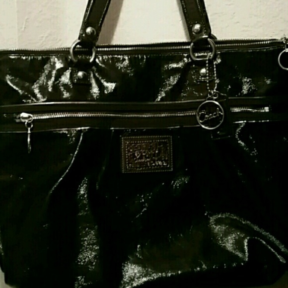 Coach Poppy Patent Leather Glam Tote