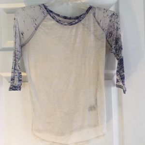 Translucent purple baseball tee