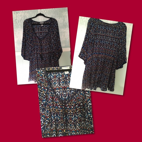 Multi color peasant blouse.