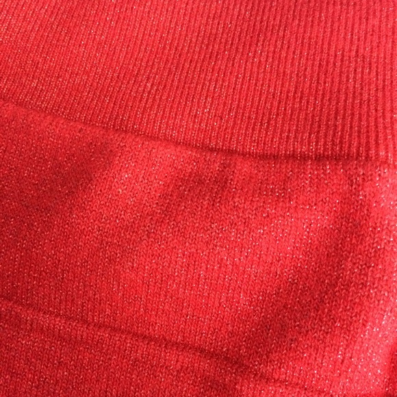 red sparkly glitter mini fitted skirt - Picture 4 of 4