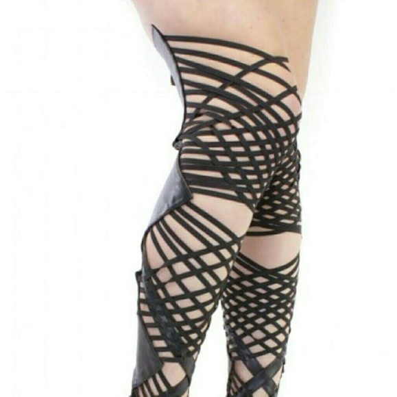 Open Toe Thigh High Booties - Picture 2 of 2