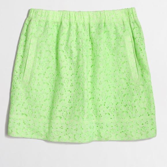Brand new lime green lace skirt