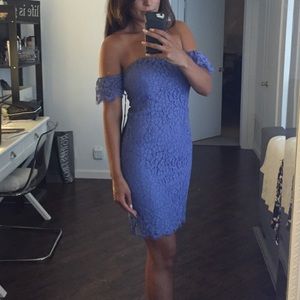 Forever 21 Dusty Blue off the shoulder dress
