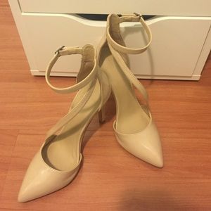 Zara Nude Patent Strappy Sandal Pump