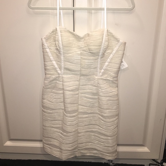 Gold/ cream strapless dress