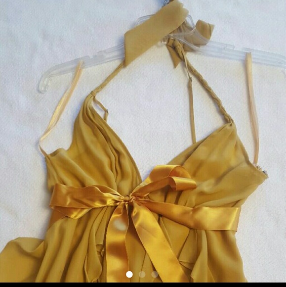 Gold chiffon dress size medium