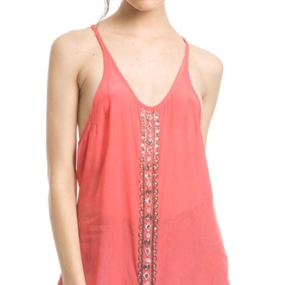 Plenty by Tracy Reese Tops - Plenty By Tracy Reese Strawberry Beaded Tank