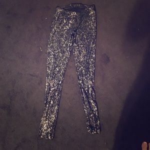 American apparel black and purple leggings