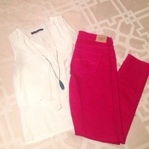 Abercrombie & Fitch Size 2 Red Skinny Jeans (26in)