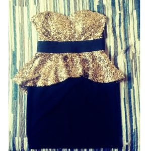 Black & Gold Mini Dress