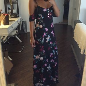 Forever 21 Long floral dress w off the shoulder