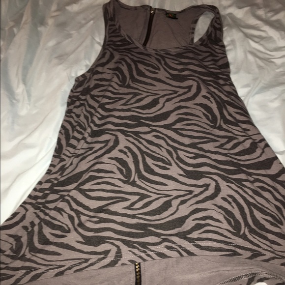 Grey and black zebra striped tank