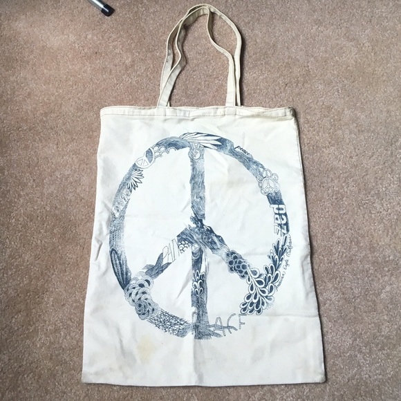☮ Peace Sign Tote Bag ☮ - Picture 4 of 4