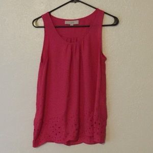 Pink Loft tank top with cut out detailing