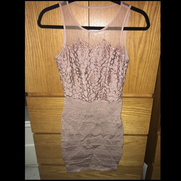 Dusky pink metallic dress