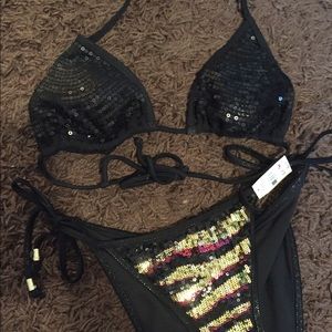 Victoria's Secret Sexy Cheeky Sequin Swim Bottoms