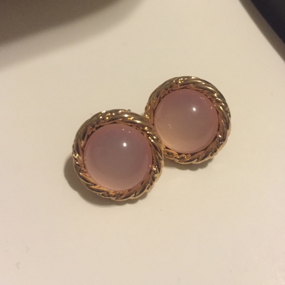 Light Pink Stone Stud Earrings - Picture 1 of 1