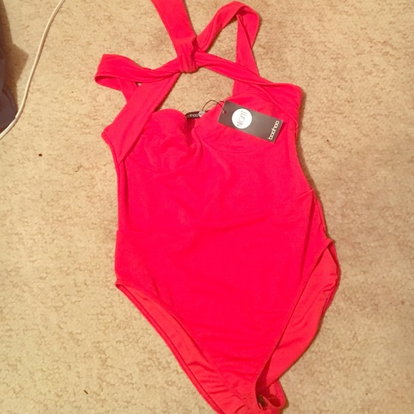 Cross neck bodysuit