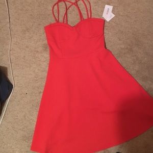 Coral strapped dress